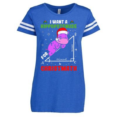 I Want A Hippopotenuse For Christmath Enza Ladies Jersey Football T-Shirt