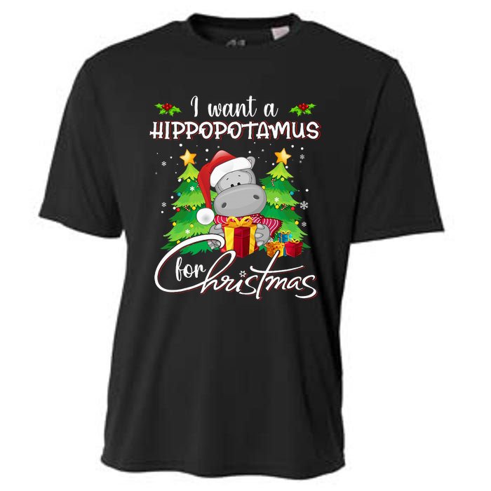 I Want A Hippopotamus For Christmas Xmas Hippo Cooling Performance Crew T-Shirt