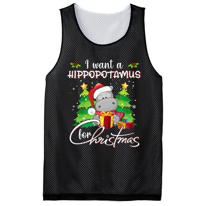 I Want A Hippopotamus For Christmas Xmas Hippo Mesh Reversible Basketball Jersey Tank