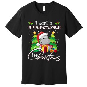 I Want A Hippopotamus For Christmas Xmas Hippo Premium T-Shirt