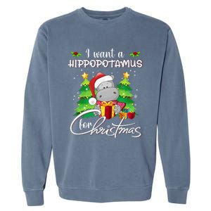 I Want A Hippopotamus For Christmas Xmas Hippo Garment-Dyed Sweatshirt