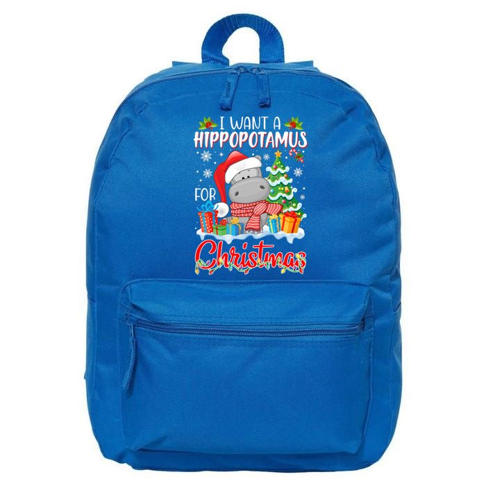 I Want A Hippopotamus For Christmas Xmas Hippo For Gift 16 in Basic Backpack