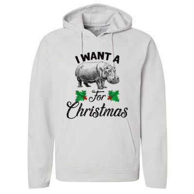 I Want A Hippopotamus For Christmas TShirt Performance Fleece Hoodie