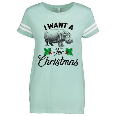 I Want A Hippopotamus For Christmas TShirt Enza Ladies Jersey Football T-Shirt