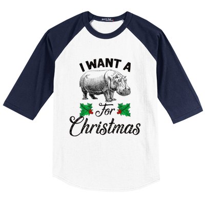 I Want A Hippopotamus For Christmas TShirt Baseball Sleeve Shirt