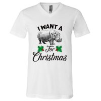 I Want A Hippopotamus For Christmas TShirt V-Neck T-Shirt