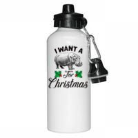 I Want A Hippopotamus For Christmas TShirt Aluminum Water Bottle