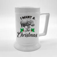 I Want A Hippopotamus For Christmas TShirt Beer Stein