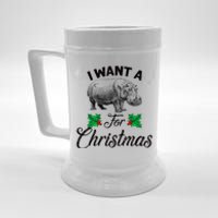 I Want A Hippopotamus For Christmas TShirt Beer Stein