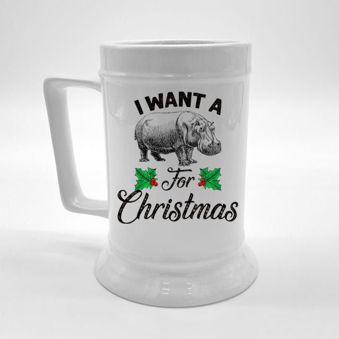 I Want A Hippopotamus For Christmas TShirt Beer Stein