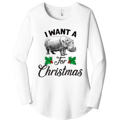 I Want A Hippopotamus For Christmas TShirt Women's Perfect Tri Tunic Long Sleeve Shirt