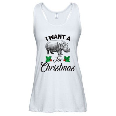 I Want A Hippopotamus For Christmas TShirt Ladies Essential Flowy Tank