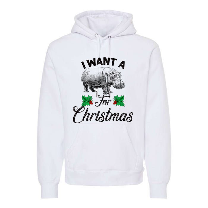 I Want A Hippopotamus For Christmas TShirt Premium Hoodie