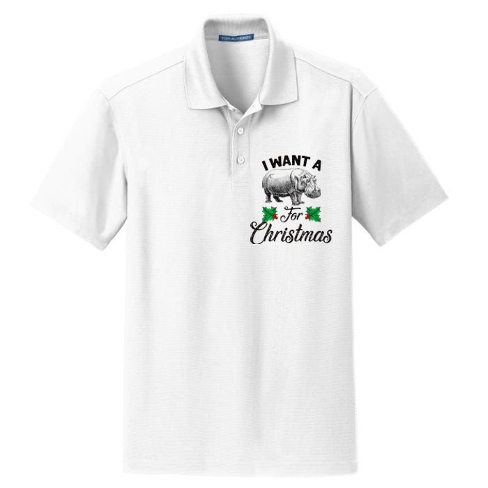 I Want A Hippopotamus For Christmas TShirt Dry Zone Grid Polo