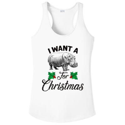 I Want A Hippopotamus For Christmas TShirt Ladies PosiCharge Competitor Racerback Tank