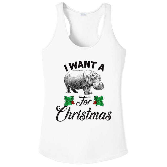 I Want A Hippopotamus For Christmas TShirt Ladies PosiCharge Competitor Racerback Tank