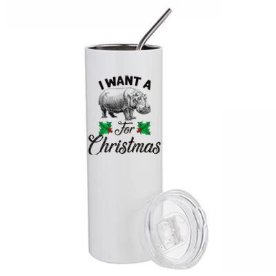 I Want A Hippopotamus For Christmas TShirt Stainless Steel Tumbler