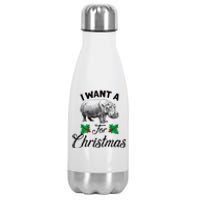 I Want A Hippopotamus For Christmas TShirt Stainless Steel Insulated Water Bottle