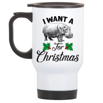 I Want A Hippopotamus For Christmas TShirt Stainless Steel Travel Mug