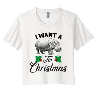 I Want A Hippopotamus For Christmas TShirt Women's Crop Top Tee