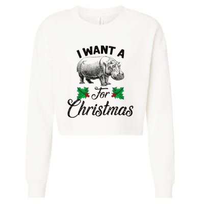 I Want A Hippopotamus For Christmas TShirt Cropped Pullover Crew