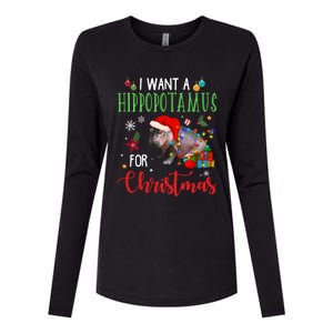 I Want A Hippopotamus For Christmas Hippo Fiona Cool Gift Womens Cotton Relaxed Long Sleeve T-Shirt