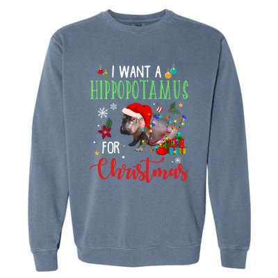 I Want A Hippopotamus For Christmas Hippo Fiona Cool Gift Garment-Dyed Sweatshirt