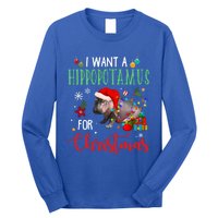 I Want A Hippopotamus For Christmas Hippo Fiona Cool Gift Long Sleeve Shirt