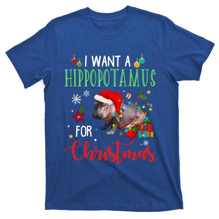 I Want A Hippopotamus For Christmas Hippo Fiona Cool Gift T-Shirt