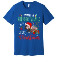 I Want A Hippopotamus For Christmas Hippo Fiona Cool Gift Premium T-Shirt