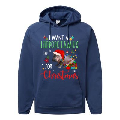 I Want A Hippopotamus For Christmas Hippo Fiona Cool Gift Performance Fleece Hoodie