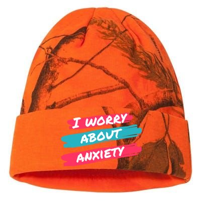 I Worry About Anxiety Stress Awareness Gift Kati Licensed 12" Camo Beanie