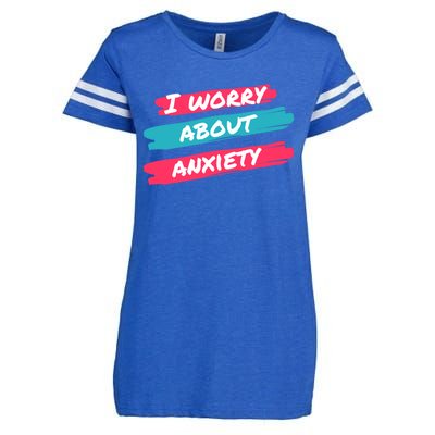 I Worry About Anxiety Stress Awareness Gift Enza Ladies Jersey Football T-Shirt