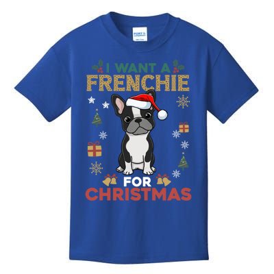 I Want A French Bulldog For Christmas Cute Dog Lover Pajama Gift Kids T-Shirt