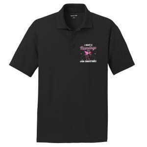 I Want A Flamingo For Christmas Funny Family Christmas Gift PosiCharge RacerMesh Polo