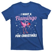 I Want A Flamingo For Christmas Funny Family Christmas Gift T-Shirt