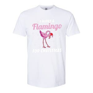 I Want A Flamingo For Christmas Funny Family Christmas Gift Softstyle CVC T-Shirt