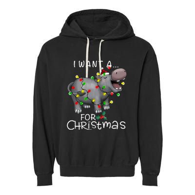 I Want A Hippopotamus For Christmas Garment-Dyed Fleece Hoodie