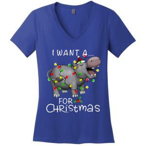 I Want A Hippopotamus For Christmas Women's V-Neck T-Shirt