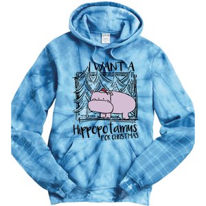 I Want A Hippopotamus For Christmas Hippo Gift Tie Dye Hoodie