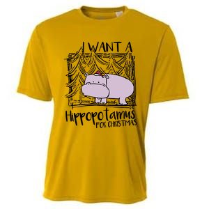 I Want A Hippopotamus For Christmas Hippo Gift Cooling Performance Crew T-Shirt