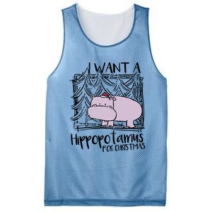 I Want A Hippopotamus For Christmas Hippo Gift Mesh Reversible Basketball Jersey Tank