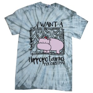 I Want A Hippopotamus For Christmas Hippo Gift Tie-Dye T-Shirt