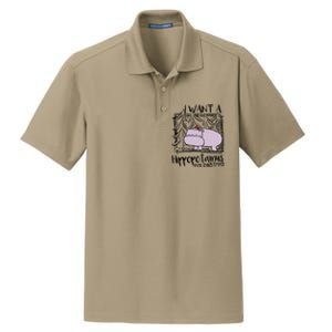 I Want A Hippopotamus For Christmas Hippo Gift Dry Zone Grid Polo