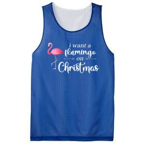 I Want A Flamingo On Christmas Xmas Holiday Funny Gift Mesh Reversible Basketball Jersey Tank