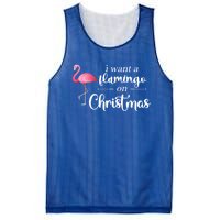 I Want A Flamingo On Christmas Xmas Holiday Funny Gift Mesh Reversible Basketball Jersey Tank