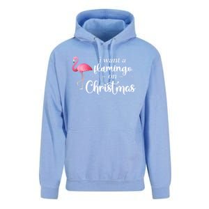 I Want A Flamingo On Christmas Xmas Holiday Funny Gift Unisex Surf Hoodie