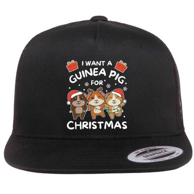 I Want A Guinea Pig For Christmas Cute Animals Meaningful Gift Flatbill Hat