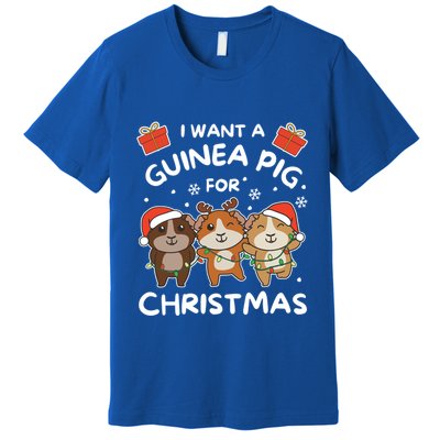 I Want A Guinea Pig For Christmas Cute Animals Meaningful Gift Premium T-Shirt