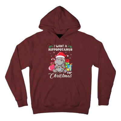 I Want A Hippopotamus For Christmas Hippo Christmas Pajamas Hoodie